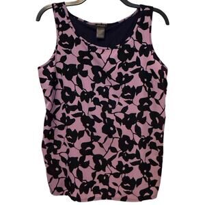 Ann Taylor Floral Shell Tank Top Blue Purple Floral Medium